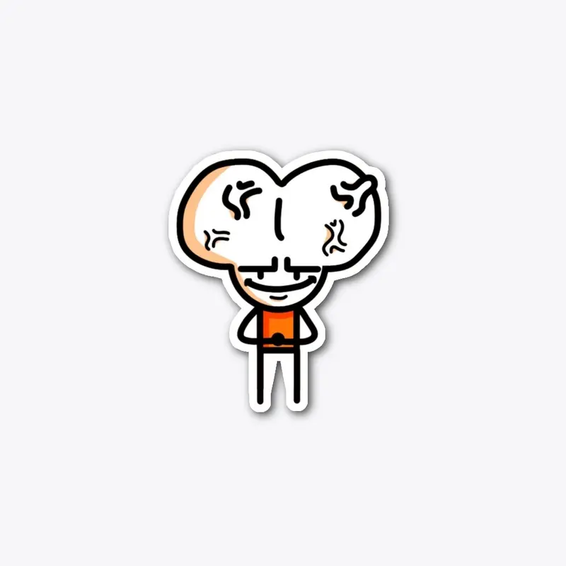 Big Brain Orange Guy Sticker