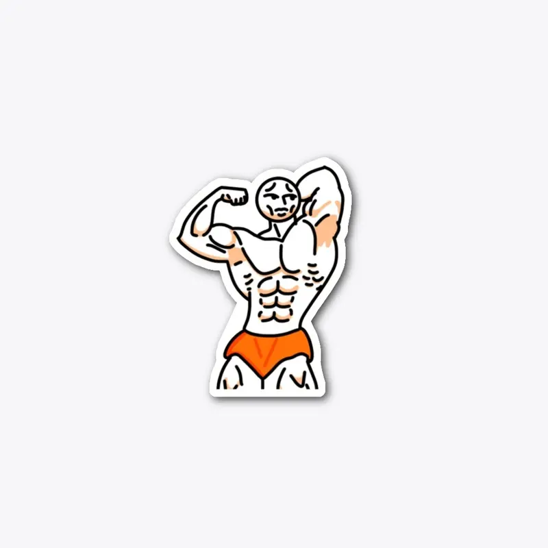 Giga Chad Orange Guy Sticker